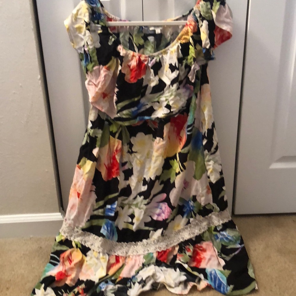 Tropical Floral Off-Shoulder Dress